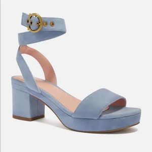 Coach Serena Suede Platform Sandals Bluebell 6.5